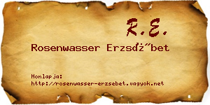 Rosenwasser Erzsébet névjegykártya